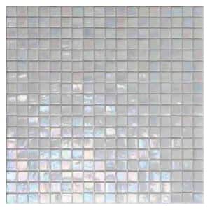 Skosh Glossy Light Bone White 11.6 in. x 11.6 in. Glass Mosaic Wall and Floor Tile (18.69 sq. ft./case) (20-pack)
