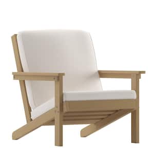 Brown Resin Outdoor Lounge Chair in Brown