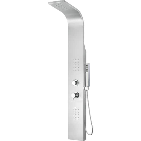 ALFI brand Brushed Stainless Steel 2-Spray Shower Panel System