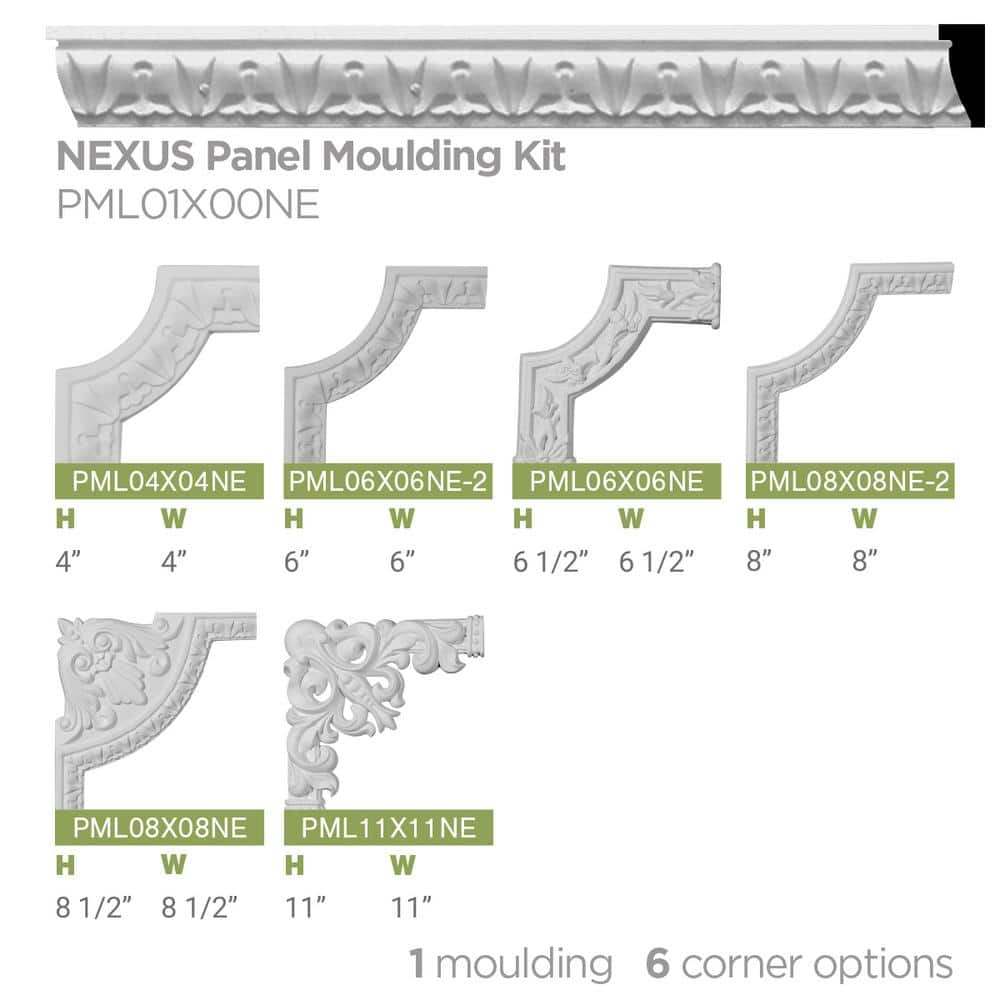 8.5" White Urethane Acanthus Leaf Panel Moulding Corner