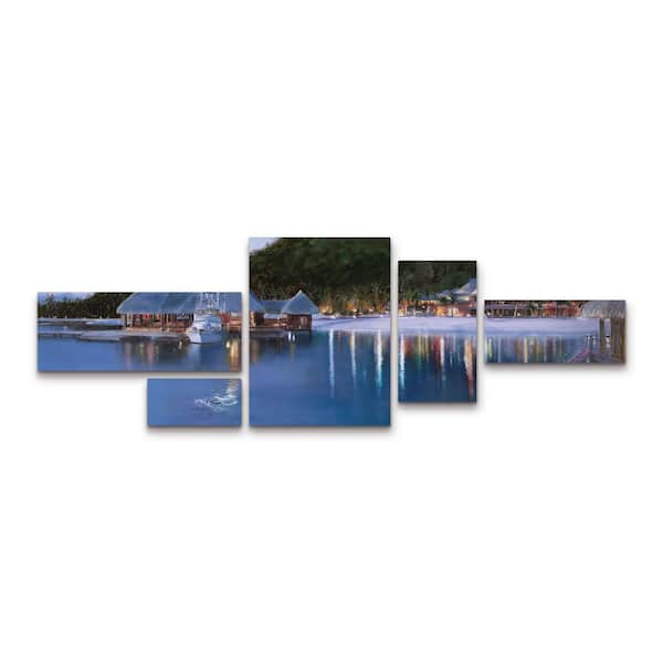 Trademark Fine Art Murray Henderson Fine Art Bora Bora 5-Piece Panel Set Unframed Photography Wall Art 24 in. x 72 in.