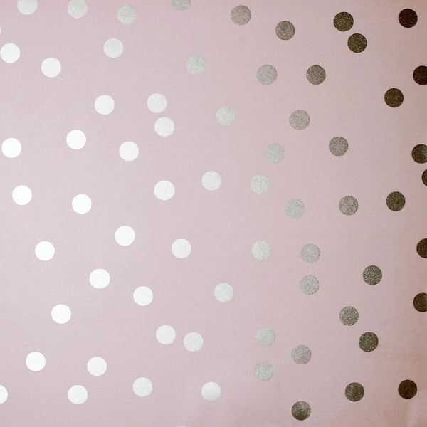 Priscella Blush Polka Dot Wallpaper