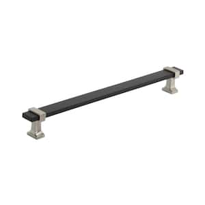 Overton 8-13/16 in. (224mm) Classic Brushed Matte Black/Satin Nickel Bar Cabinet Pull
