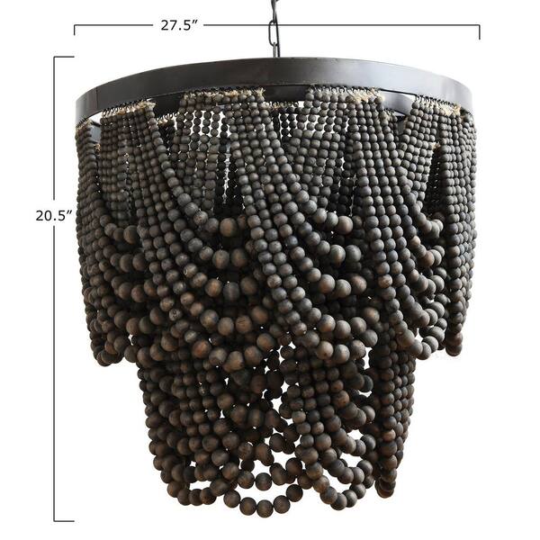 black beaded pendant light