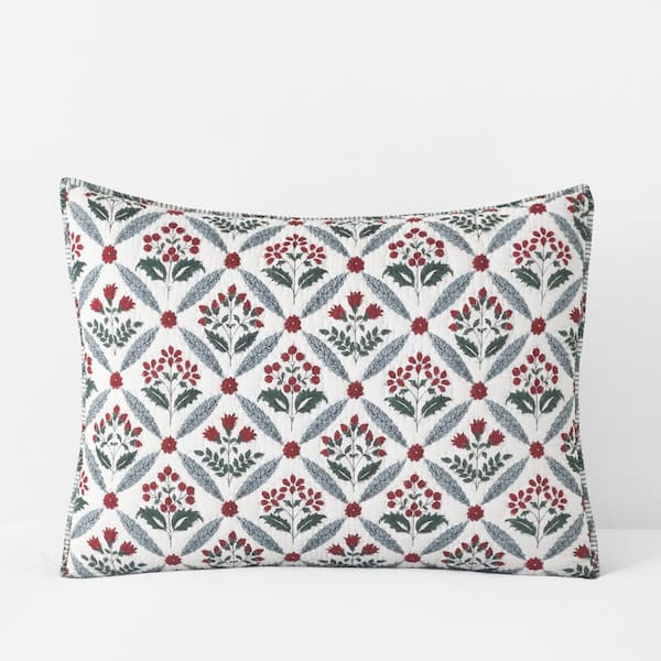 Company Cotton Elderberry Quilted White Cotton Sham