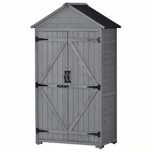 35.4 in. L x 22.4 in. W x 69.3 in. H Outdoor Wood Lean-To Storage Shed With Waterproof Asphalt Roof (5.5 sq. ft.)
