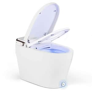 Smart Toilet Elongated Bidet Toilet 1.28 GPF in White with Adjustable Heated Seat & Dryer Night Light