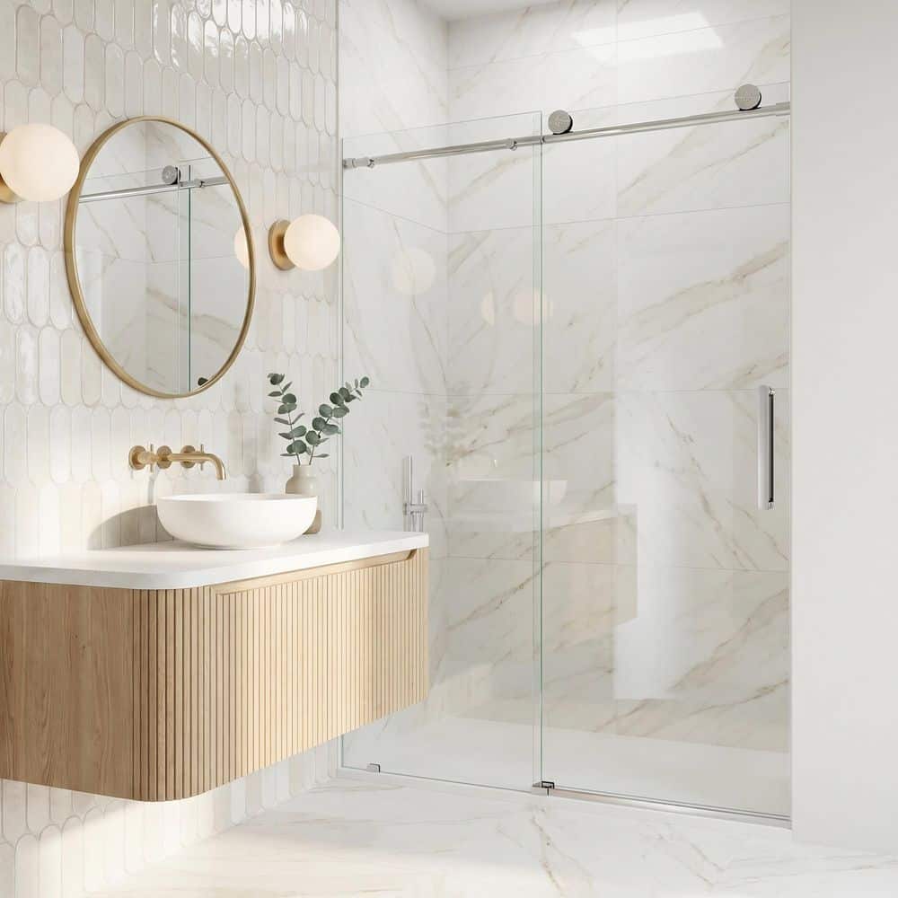VIGO Elan 56 to 60 in. W x 76 in. H Frameless Sliding Shower Door