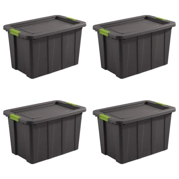 Latching 30 Gal. Plastic Storage Bin Container and Lid (4-Pack)