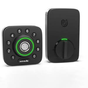U-Bolt Pro Black with Satin Nickel Wi-Fi Smart Lock Deadbolt with Fingerprint and Keypad