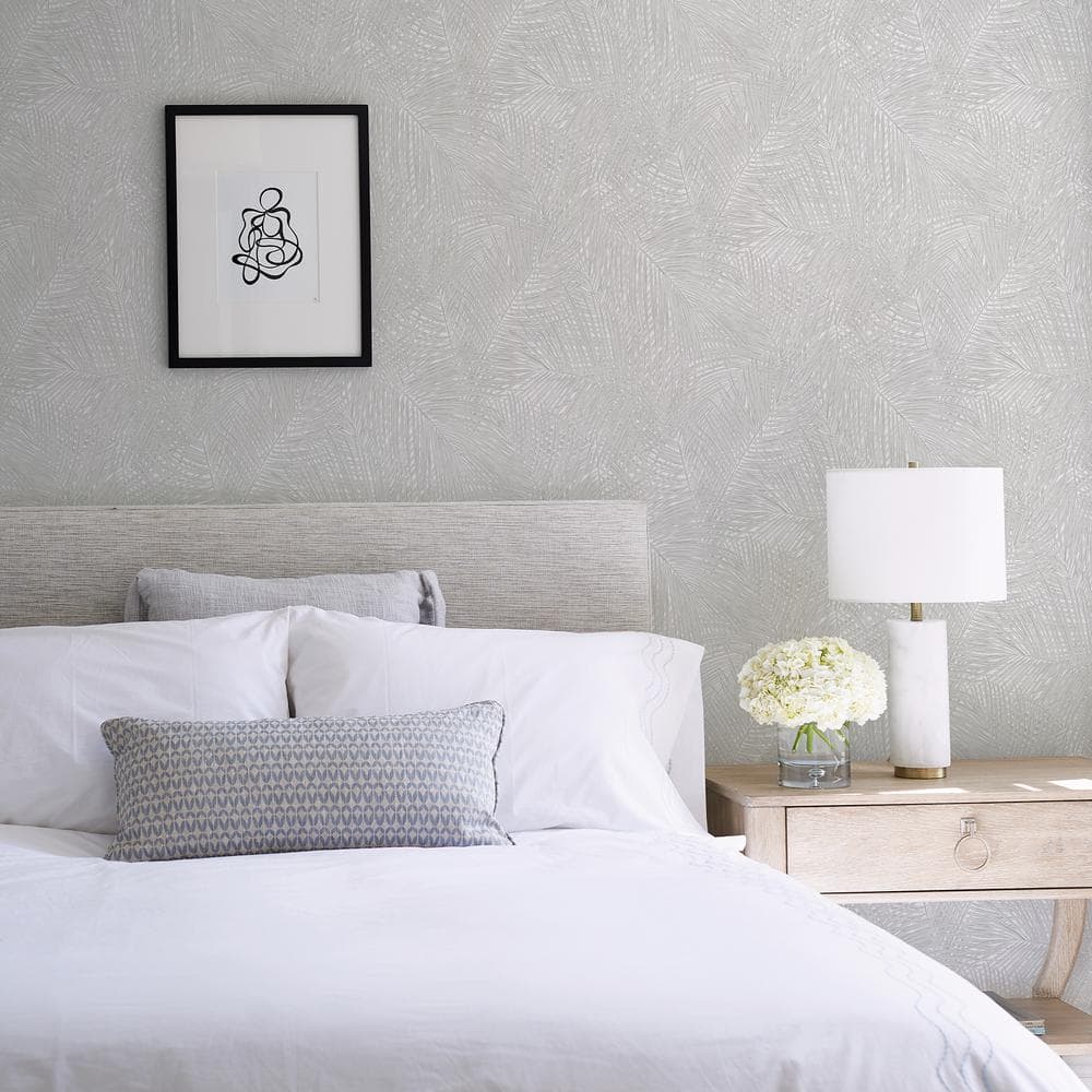 Raina Light Grey Fronds Peelable Wallpaper 21 in. x 33 ft. price history on PriceWatchPro