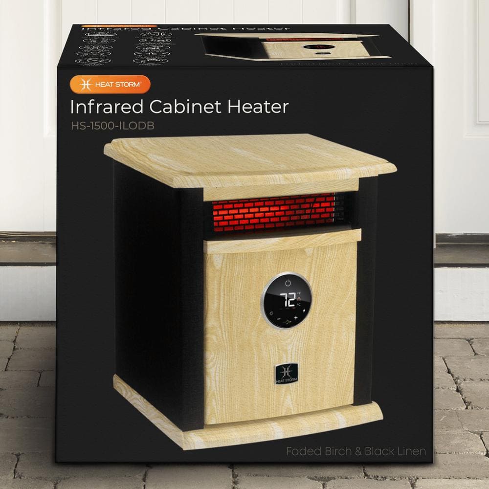 Black and Tan Electric Infrared Quartz Space Heater with Thermostat