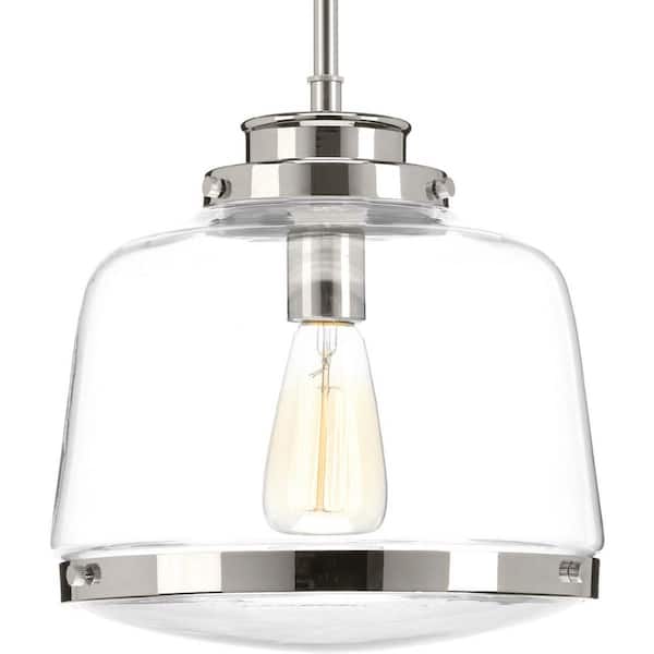 Progress Lighting Judson Collection 1-Light Polished Nickel Pendant