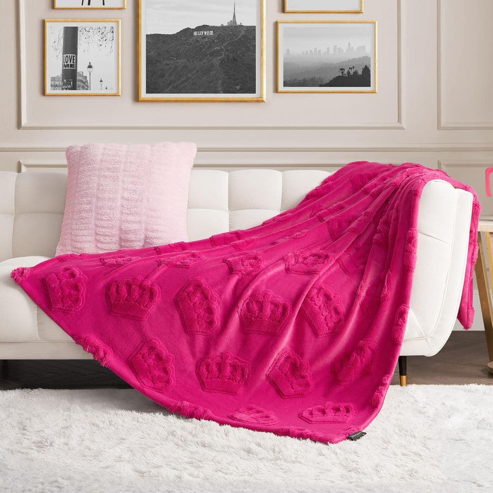Tossed Crowns Hot Pink Crowns Plush Microfiber Throw Blanket price history on PriceWatchPro