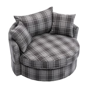 Gray Polyester Fabric 3-Seats Manual Recliners Sofa Chair Adjustable with Thick Seat and Backrest