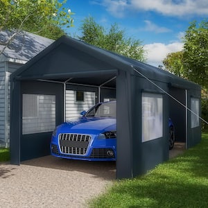 10 ft. x 20 ft. Heavy-Duty Carport-Portable Garage with Roll-Up Windows, Removable Sidewalls, Waterproof & UV Resistant