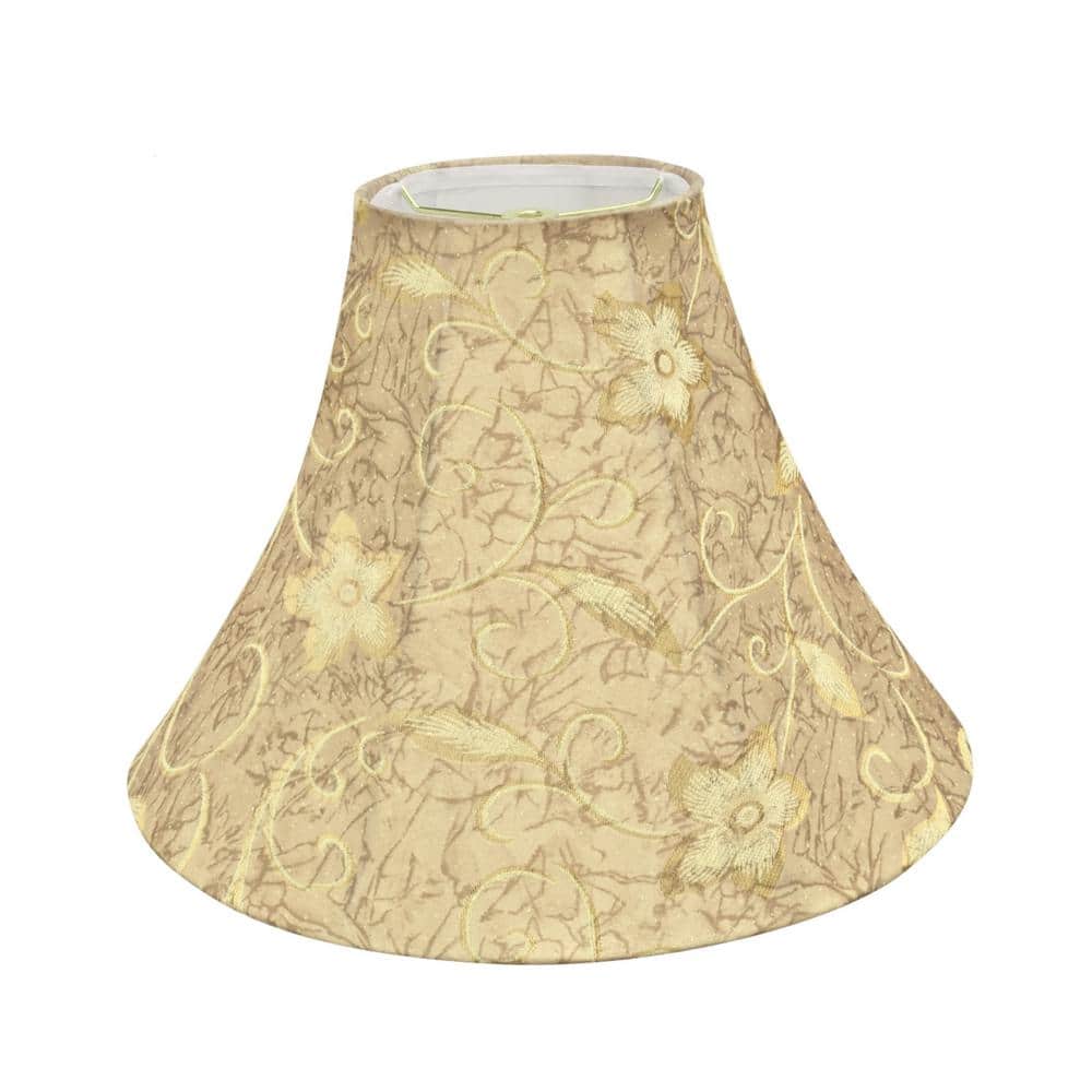 16" Beige Jacquard Floral Bell Lamp Shade