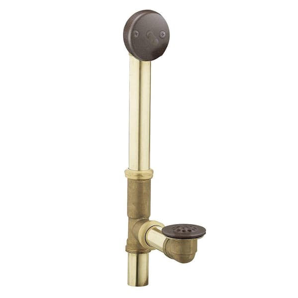 MOEN Brass Trip-Lever Tub Drain Assembly in Oil Rubbed Bronze