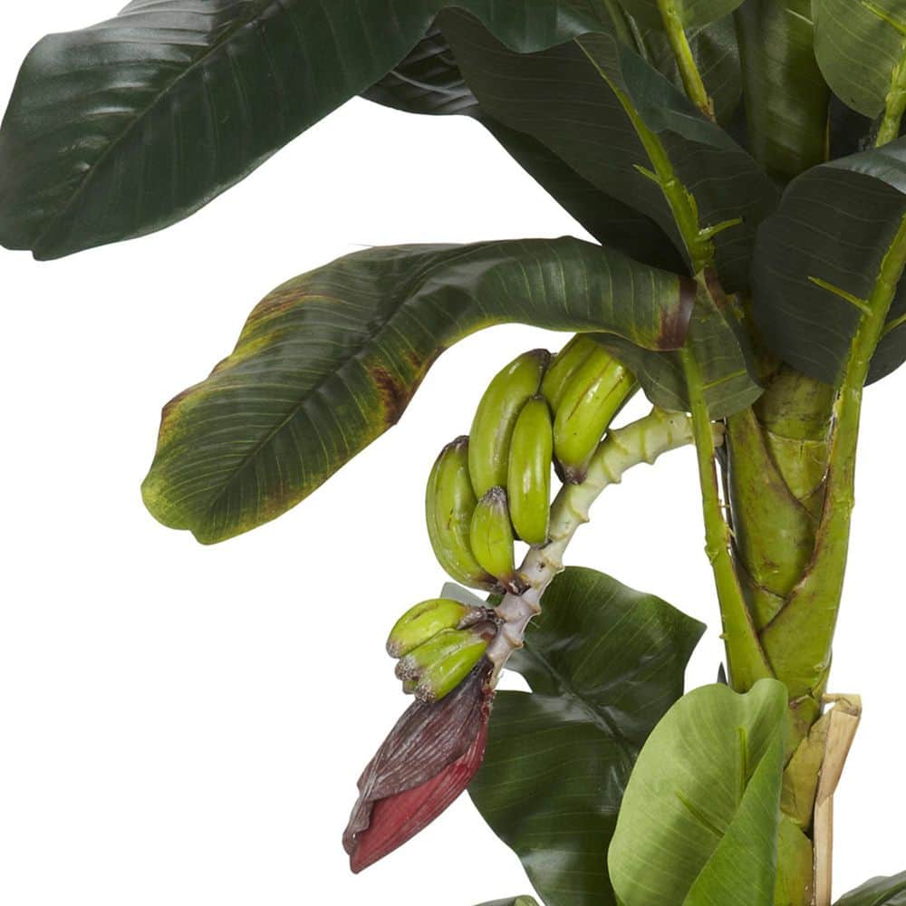 Green Silk and Plastic Potted Banana Tree Set