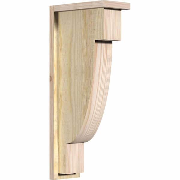 Ekena Millwork 6 in. x 12 in. x 28 in. Douglas Fir Alpine Rough Sawn Corbel with Backplate