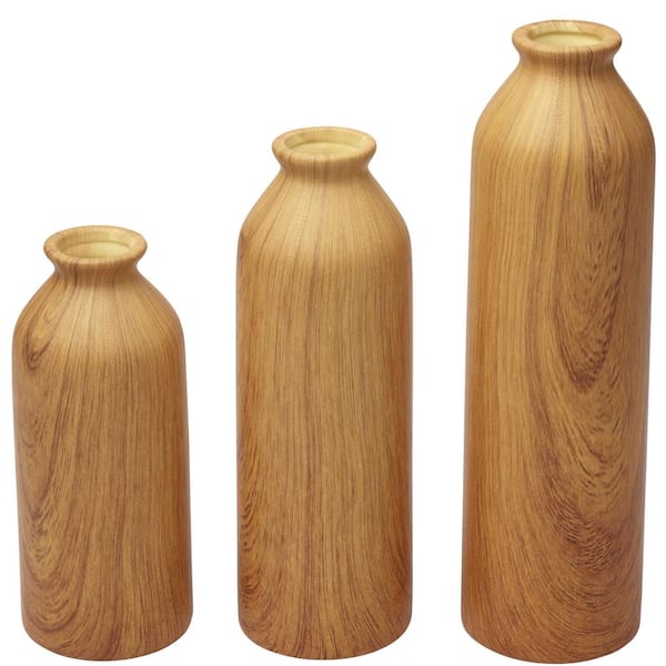 SCOTT LIVING Ceramic Shoulder Vases, Set Of 3, Natural