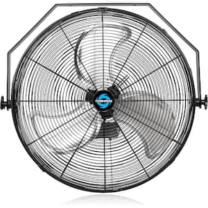 24 in. 3-Speed High Velocity Metal Industrial Workstation Wall Fan in Black with 6 ft. Cord