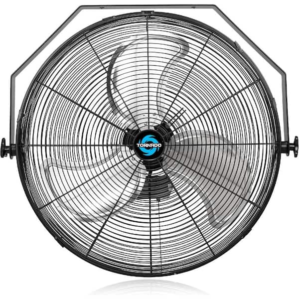 24 in. 3-Speed High Velocity Metal Industrial Workstation Wall Fan in Black with 6 ft. Cord