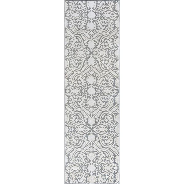 Tayse Rugs Madison Geometric Gray 2 ft. x 8 ft. Indoor Runner Rug