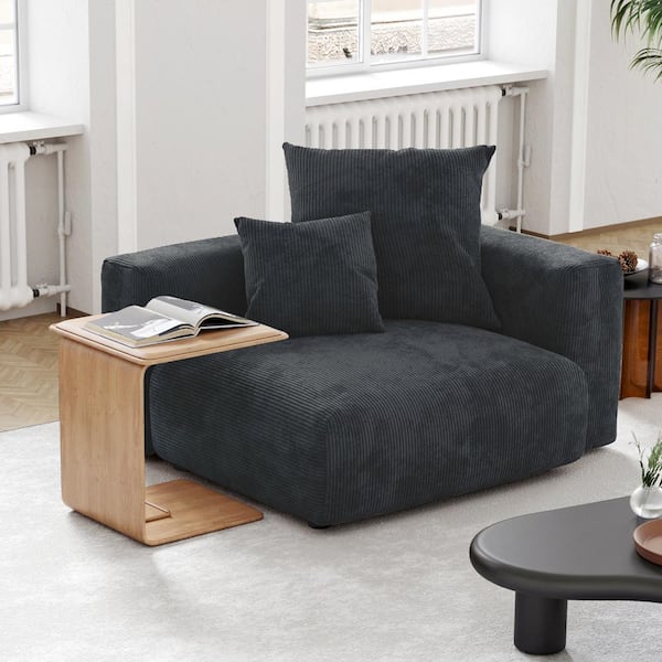 Magic Home 51 in. Oversized Deep Seat Square Arm Corduroy Accent