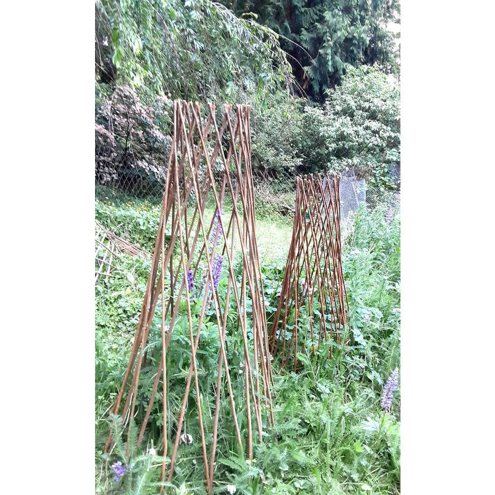 Natural Willow Wood Round Tepee Trellis, 72" Height