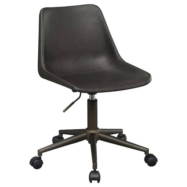 Coaster Carnell Fabric Casters Adjustable Height Office Chair in Brown and Rustic Taupe