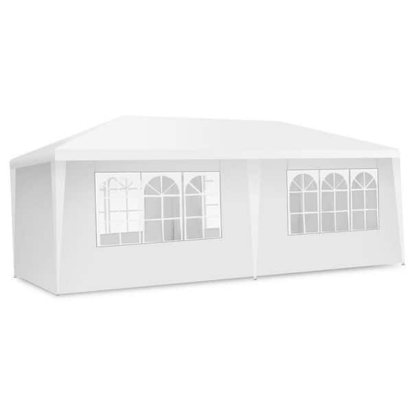 10 ft. x 20 ft. White 6 Sidewalls Canopy Tent with Carry Bag