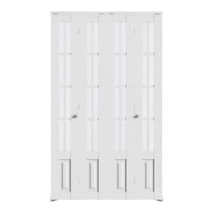 GOLDENPOLEY 32 in x 78.75 in 8-Lite Clear Glass Solid Core White ...