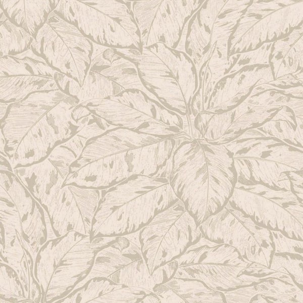 Walls Republic Non-Woven Champagne Silver Blooming Foliage Easy to Remove Shelf Liner Tropical Wallpaper