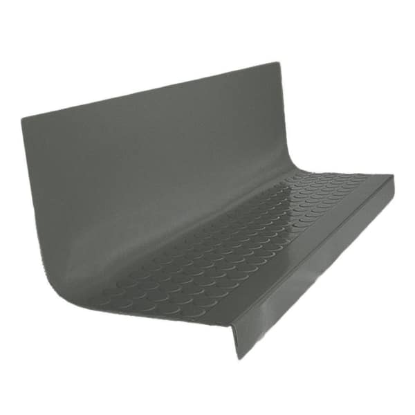 ROPPE Vantage Circular Profile Charcoal 20.4 in. x 48 in. Rubber Square Stair Tread