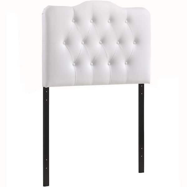 MODWAY Annabel Twin Upholstered Vinyl Headboard in White