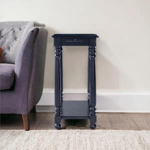 12 in. Black Rectangle MDF End Table