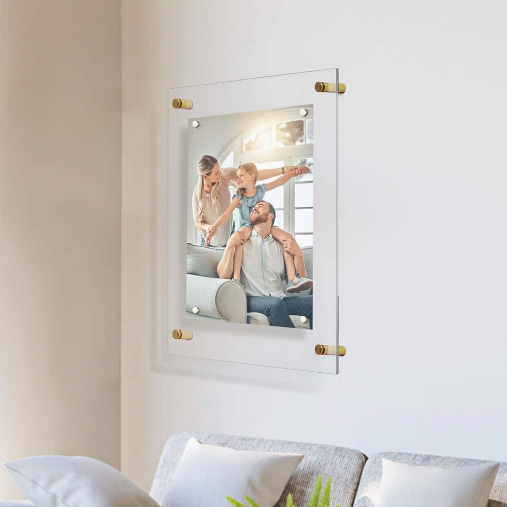Gold Acrylic Floating Wall Frame for 16x20 Photos