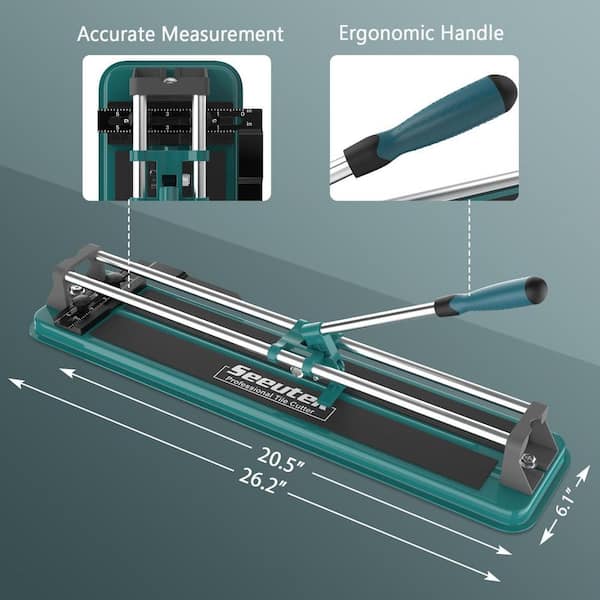 SEEUTEK 17 in. Manual Tile Cutter with Carbide Grit Blade and Non