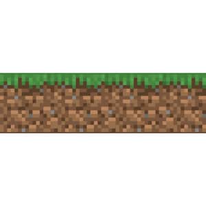 Minecraft Iconic Abstract Green Grass Peel and Stick Wallpaper Border