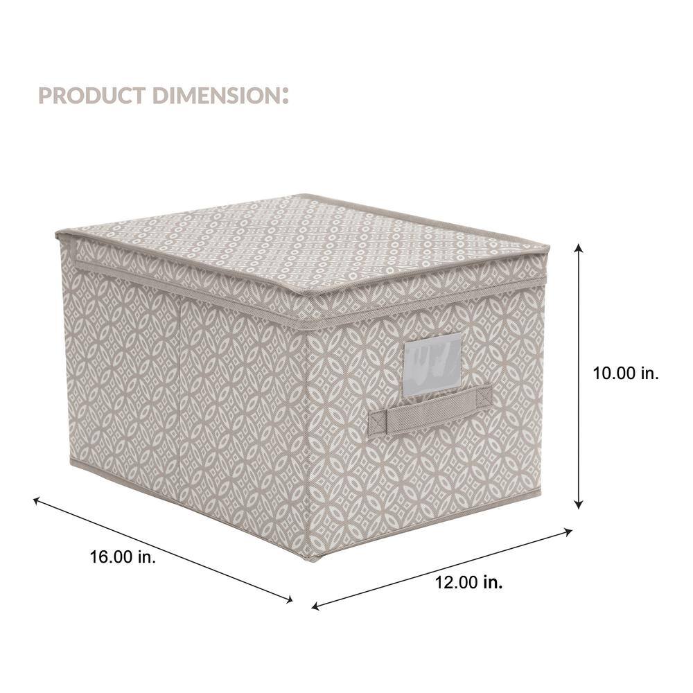 Large Gray Nonwoven Fabric Storage Box with Handle