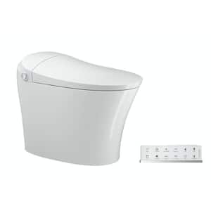 S Pro 1-Piece 1.28 GPF Single Flush Elongated Toilet and Bidet with Remote Control in White, Seat Included