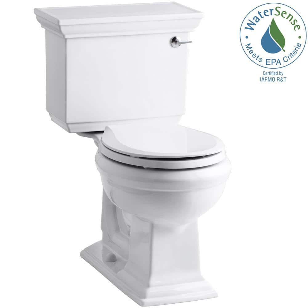 KOHLER Memoirs 12 in. Rough In 2-Piece 1.28 GPF Single Flush Round Toilet in White Seat Not Included