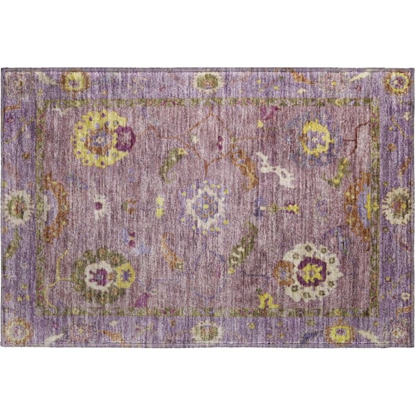 Mayfield Premium Machine Washable Abstract AMF2229 Merlot 2 ft. x 3 ft. Accent Rug