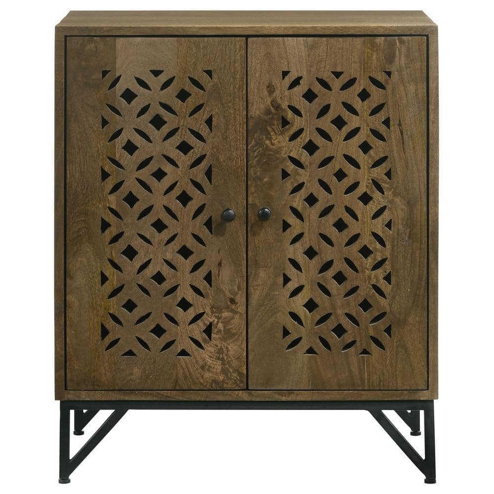 Zaria Brown Mango Wood Rustic Accent Cabinet