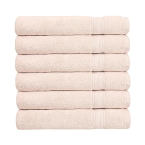 A1HC Hand Towel 500 GSM Duet Technology 100% Cotton Ring Spun Peach Blush 16 in. x 28 in. Quick Dry (Set of 6)