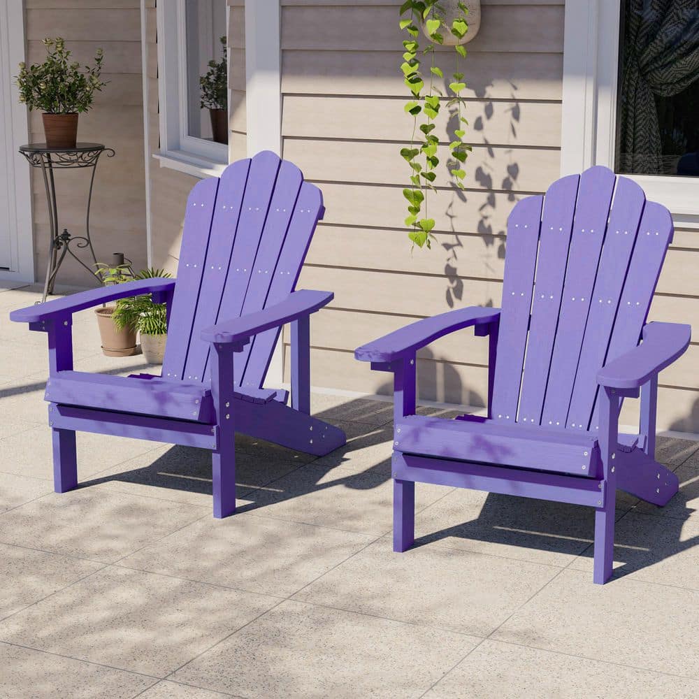 JOYESERY Purple HIPS Plastic Weather Resistant Adirondack Chair