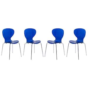 Oyster Transparent Blue Side Chair Set of 4