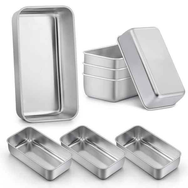 8-Piece 9 in. x 5 in. Silver Heavy Duty Food-Grade Stainless Steel Bread Loaf Pans Set, Easy Clean and Oven Safe