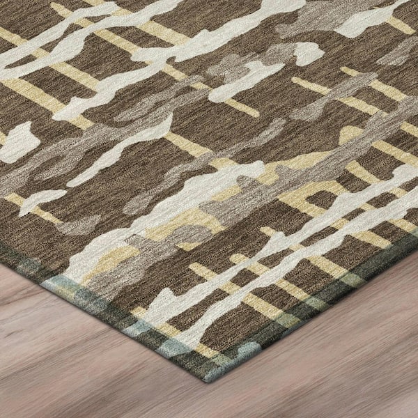 Chantille Machine Washable Indoor/Outdoor Abstract ACN2982 Chocolate 5 ft. x 7 ft. 6 in. Area Rug